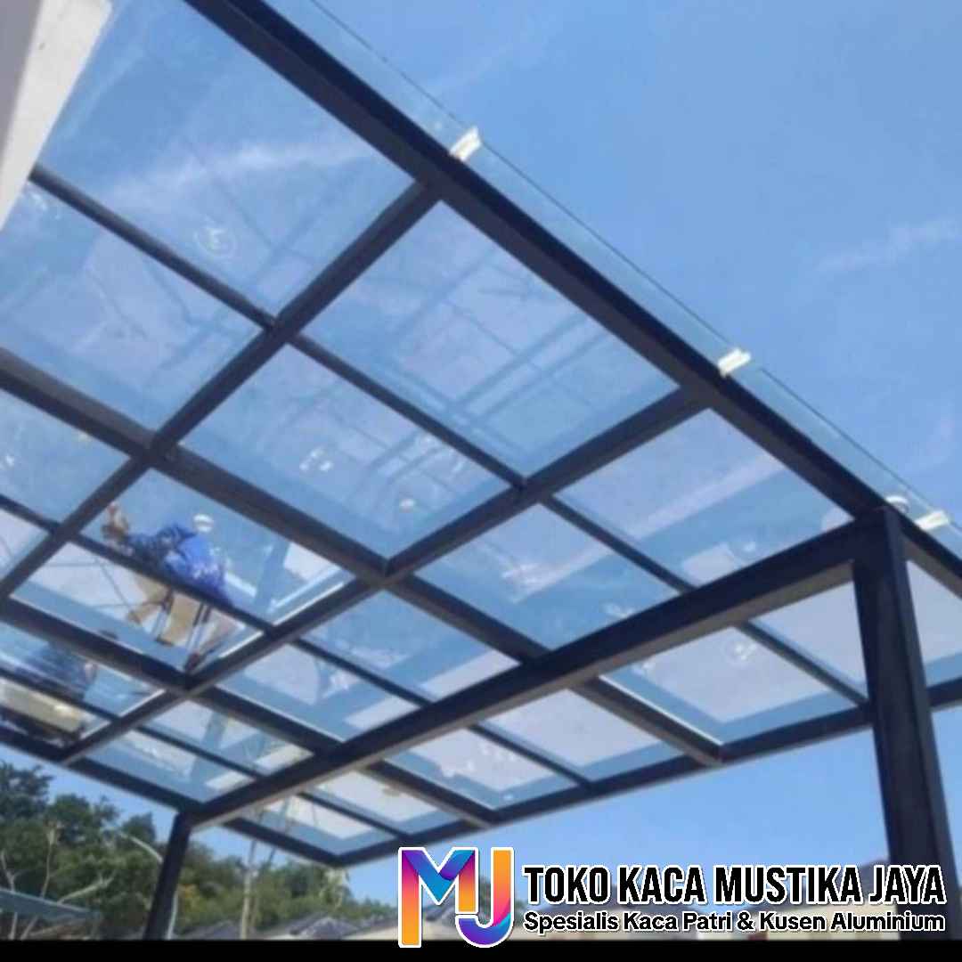Kanopi kaca tempered minimalis harga terjangkau Jakarta
