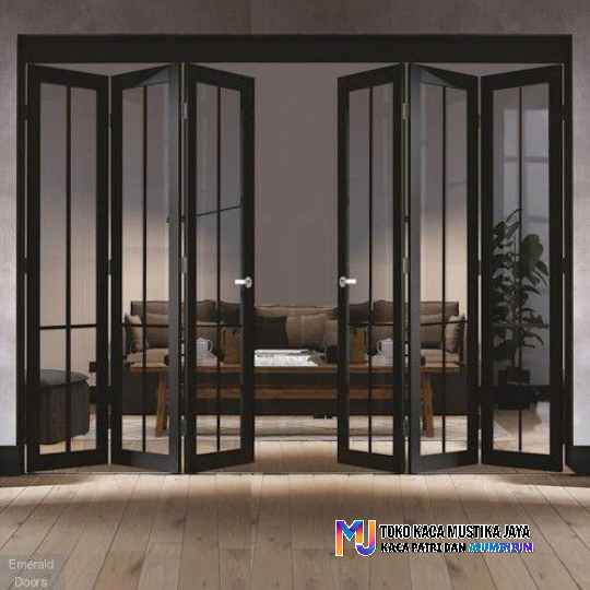 Jasa kusen ruko dan rumah minimalis Jakarta Utara model folding gate kaca