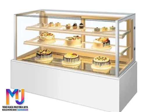 Jasa etalase makanan aluminium display donat rak kaca aman Jasa etalase makanan aluminium display donat rak kaca aman