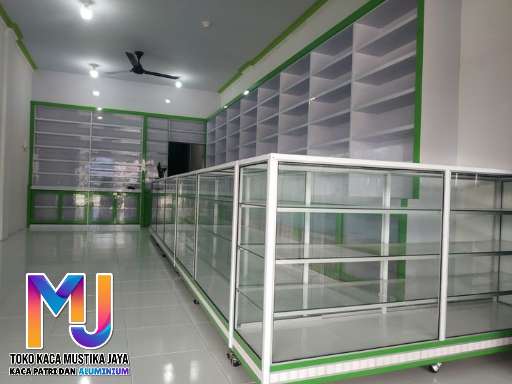 Jasa Etalase Aluminium Depok Konter HP Gratis Survei